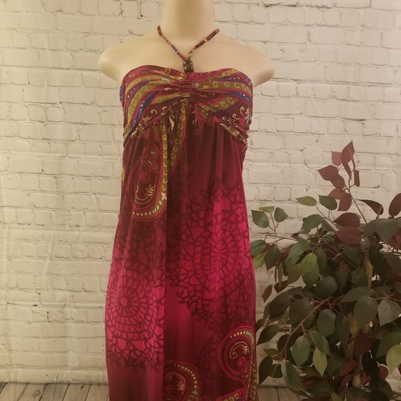 Magenta mixed paisley printed maxi dress - Picture 2 of 3